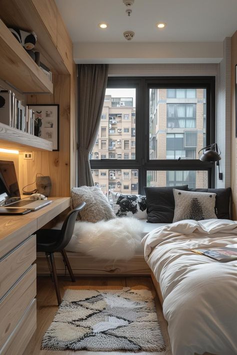 Vibe Dorm Room, Dorm Room Minimalist, Tiny Dorm Room, Minimalist Dorm Room, Luxury Dorm Room, Small Space Ideas, Dorm Room Colors, Dorm Room Inspo, Minimalist Dorm