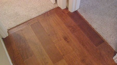 Threshold Transition, Floor Paint Design, Carpet To Tile Transition, Floor Transitions, Tile Transition, Tile To Wood Transition, Floor Hardwood, Leather Ottoman Coffee Table, Transition Flooring