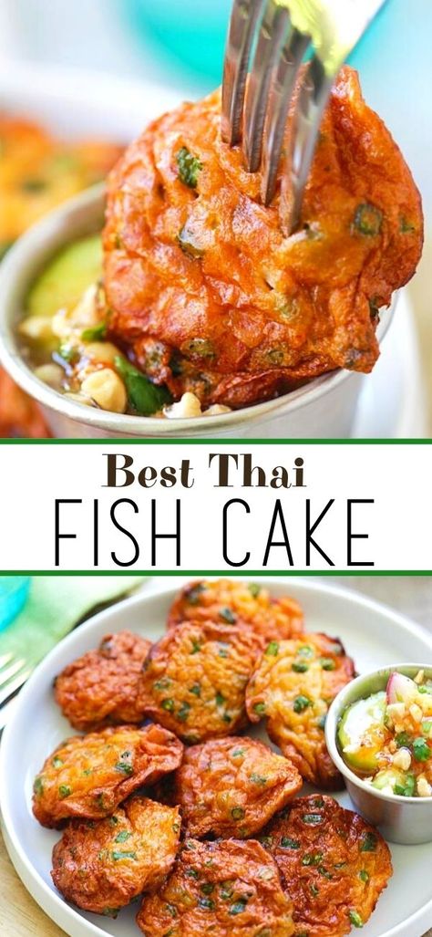 Thai Fish Recipe, Tuna Fish Cakes, Salmon Fish Cakes, Thai Fish Cakes, Fish Patties, Thai Fish, Fish Cakes Recipe, Rasa Malaysia, Fish Cakes