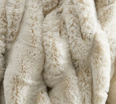 Faux Fur Ruched Throws #potterybarn White Fur Throw, Pink Christmas Decorations, Fur Throw, Classic Sweater, Cabin Ideas, Table Lamps For Bedroom, Cozy Throws, Home Decor Outdoor, Faux Fur Throw