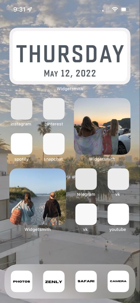 Ios 16 Summer Wallpaper, Ios 16 Wallpaper Ideas Summer, Ips 16 Homescreen, Iphone Home Screen Customization, Summer Phone Screen Ideas, Summer Phone Organization, Home Screen Layout Iphone Ios 16, New Ios 16 Wallpaper Ideas, Home Screen Set Up