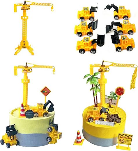 GooParty 19pcs Engineering Vehicle Cake Decor Digging Machine Cake Toppers Crane Cake Decors Happy Birthday Party Decor Kids Boys Birthday Favor : Amazon.ca: Toys & Games Engineer Party Decorations, Crane Cake, Vehicle Cake, Boy Birthday Favors, Birthday Cake Kids Boys, Kids Cake Toppers, Truck Toppers, Cake Kids, Cake Decorating Set