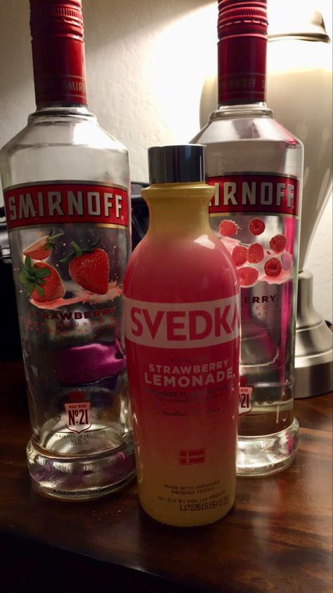 Smirnoff Bottle, Smirnoff Vodka, Strawberry Vodka, Pretty Alcoholic Drinks, Party Drinks Alcohol, Alcohol Aesthetic, Liquor Drinks, Yummy Alcoholic Drinks, Alcohol Bottles