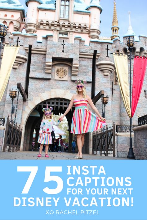 It’s no secret that Disney is full of photo ops at every turn… mingling with your favorite characters, eating Mickey shaped foods, and holding those iconic balloons!  After capturing your most memorable vacay moments, you’ll need an Insta caption that sparkles and shines- it’s Disney after all!  I’ve compiled a list of my favorite captions and quotes for you to use on your next Disney vacation and live happily ever after! Vacation Quotes, Insta Captions, Disney Instagram, Caption For Yourself, I Saw The Light, Lady And The Tramp, Happiest Place On Earth, Disney Quotes, Disney Vacation