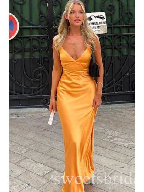 Orange Mermaid, Orange Chiffon, Orange Satin, Prom Dress Inspiration, Long Evening Gowns, Custom Size Dresses, Prom Dresses Online, Gown Prom, Grad Dresses