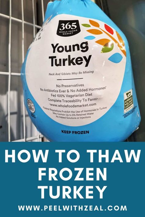 A quick guide to the different methods of thawing a turkey including how to thaw a turkey quickly. How Many Days To Thaw A Turkey, How To Defrost A Turkey, Turkey Thaw Time, Thawing A Turkey, 15 Lb Turkey, Defrosting Turkey, Thaw A Turkey, 20 Lb Turkey, Quick Turkey