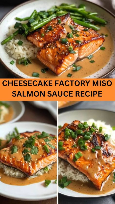 Miso Salmon Recipe Cheesecake Factory, Cheesecake Factory Miso Salmon Recipe, Cheesecake Factory Salmon Recipe, Cheesecake Factory Miso Salmon, Mild Sauce Recipe, Salmon Panko, Salmon Sauce Recipes, Panko Recipes, Salmon With Cream Sauce