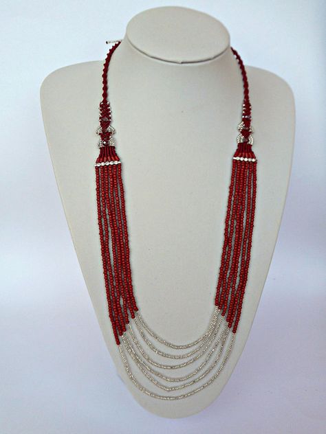 Multi Layered Necklace, Red Beaded Necklaces, Style Africain, Necklace Layered, Multi Layer Necklace, Red Necklace, Long Beaded Necklace, Necklace Red, Jewelry Designers