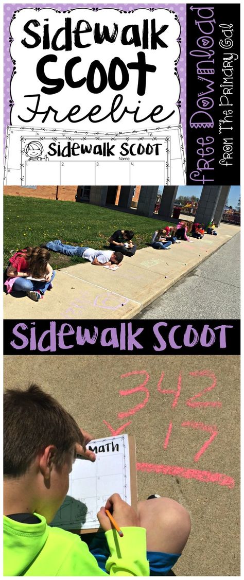 Looking for an education reason to take you kids outside? Try Sidewalk Scoot! :) Multi Digit Addition Games, Math Camp, Free Math Games, Fifth Grade Math, Fourth Grade Math, Math Instruction, Math Game, Second Grade Math, Third Grade Math