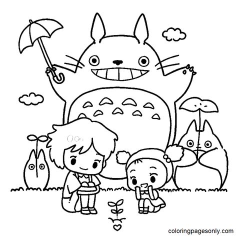 Totoro Coloring Pages, Totoro Printable, Shopkins Colouring Pages, Disney Cartoon Characters, Neighbor Totoro, Fairy Tale Characters, Kids Focus, My Neighbor Totoro, Free Printable Coloring