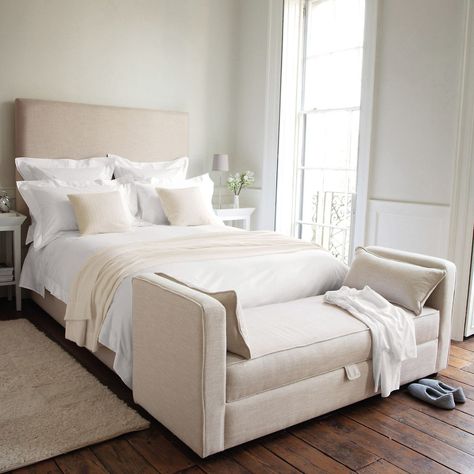 zeal daybed photo at foot of bed - Yahoo Image Search Results End Of Bed Ottoman, White Wooden Bed, Large Headboard, Dreamy Bedrooms, White Company, Foot Of Bed, The White Company, Hotel Suites, Main Bedroom