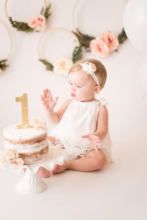 20 Cutest First Birthday Outfits for Baby Girls Halter Outfit, White Baby Romper, 6 Month Baby Picture Ideas, Idee Babyshower, 1st Birthday Pictures, 1st Birthday Photoshoot, First Birthday Pictures, First Birthday Outfit