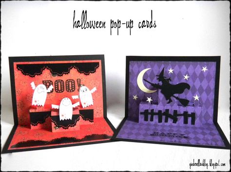 This Halloween I thought I would make cards for Jackson and Tanner, since most of the store bought cards are way over priced and borin... Slippers Halloween, Halloween Pop Up Cards, Harvest Fest, Halloween Paper Crafts, Halloween Cards Handmade, Pumpkin Cards, Glass Slippers, Routine Chart, Making Greeting Cards