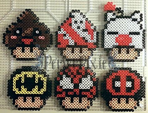 Mushroom Perler, Mushroom Patterns, Perler Bead Mario, Modele Pixel Art, Pixel Beads, Hamma Beads, Fuse Bead Patterns, Art Perle, 8bit Art