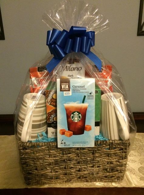 Coffee Gift Basket, Gift basket ideas, Corporate Gifts Fundraiser Baskets, Silent Auction Baskets, Auction Basket, Coffee Gift Basket, Shower Prizes, Raffle Basket, Auction Baskets, Baby Shower Prizes, Raffle Baskets