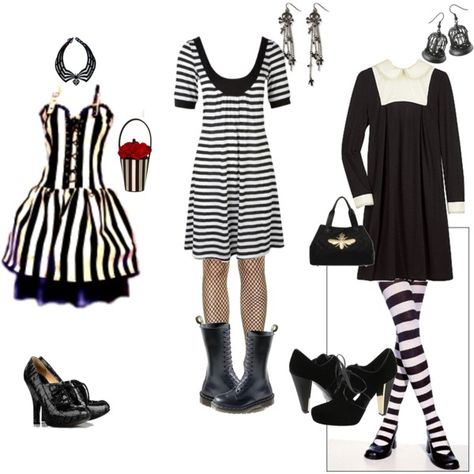 "Burton-Esque" by ingridm on Polyvore Tim Burton Inspired Outfits, Tim Burton Costumes, Tim Burton Party, Halloween Inspired Outfits, Alt Style, Halloween Fashion, Outfits Men, Clothes Patterns, Inspired Outfits