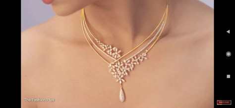 Sleek Diamond Necklace, Delicate Diamond Necklace, Unique Wedding Jewelry, Unique Gold Jewelry Designs, Bridal Jewelry Sets Brides, Bridal Diamond Necklace, Bridal Necklace Designs, Neck Pieces Jewelry, Gold Bridal Necklace