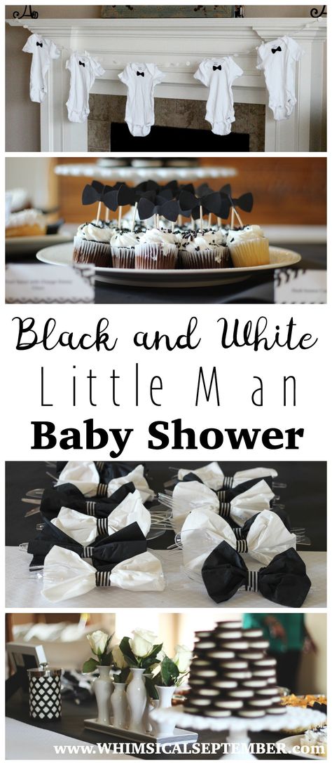 Baby Shower Unique, Baby Shower Garcon, Man Shower, Boy Baby Shower Ideas, White Baby Showers, Cadeau Baby Shower, Baby Shower Brunch, Baby Shower Invitaciones, Black And White Baby