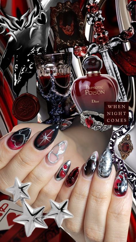 vampy nails Short Vampire Nails, Vampy Nails, Vampire Nails, Gelish Nails, Red Nails, Short Nails, Nail Designs, Nails, Red