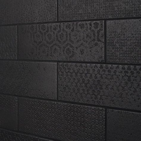 Bond Tile Fabricio Black 4 in. x 12 in. Matte Porcelain Wall Tile (30 pieces 8.72 Sq. Ft. / Box) - Walmart.com - Walmart.com Black Tile Bathrooms, Black Subway Tiles, Stone Look Wall, Black Backsplash, Matte Tile, Ivy Hill Tile, Subway Tiles, Black Tiles, Dream Design