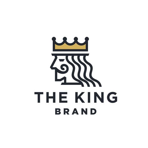 Mustache Logo, Face Logo Design, Line Art Style, Brand Presentation, King Crown, Crown Logo, Face Logo, Kings Crown, Vector Artwork