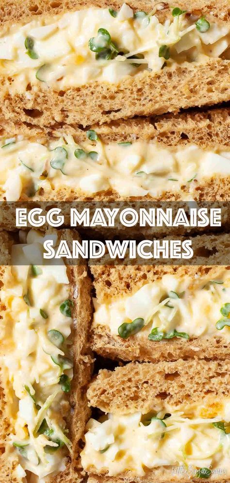 Egg Mayo Recipe, Sandwiches Afternoon Tea, Egg Mayo Sandwich, Tea Party Sandwiches Recipes, Club Classics, Egg Mayo, Mayonnaise Sandwich, Mayo Sandwich, Tea Party Sandwiches