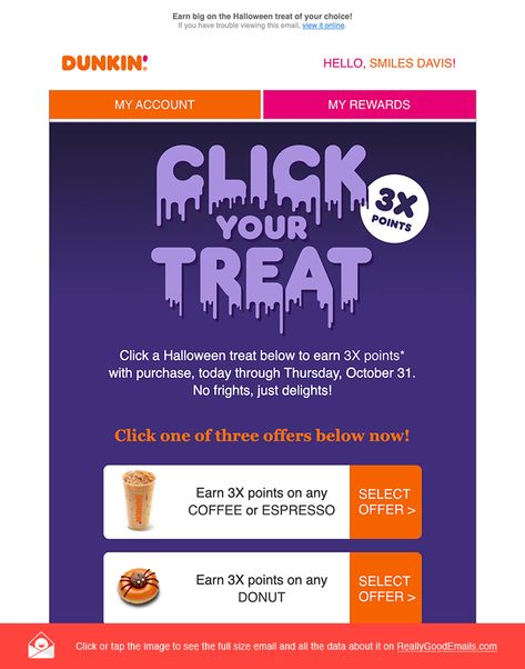 Halloween Email Marketing, Halloween Promotion Ideas, Halloween Email Design, Halloween Newsletter, Fashion Marketing Campaign, Halloween Promotion, Halloween Promotions, Halloween Web, Food Halloween