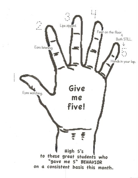 Give Me Five Poster Management Poster, Classroom Management Plan, Teaching Classroom Management, Give Me 5, Classroom Management Ideas, Give Me Five, Pediatric Therapy, Classroom Freebies, Organization And Management