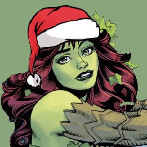 Poison Ivy Christmas, Poison Ivy Icons, Pamela Isley, Poison Ivy Dc Comics, Art Pfp, Comic Icons, Dc Art, Dc Icons, Female Hero