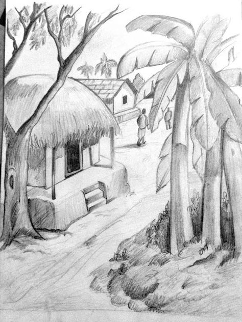 PENCIL DRAWINGS Pencil Sketches Landscape, Easy Pencil Drawings, Landscape Pencil Drawings, Pencil Drawing Images, Drawing Scenery, Pencil Drawing Tutorials, Realistic Pencil Drawings, Nature Art Drawings, Landscape Sketch