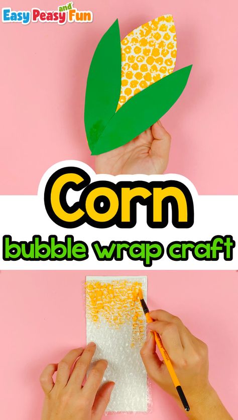 Dive into the fall season with a unique Bubble Wrap Corn Craft, a creative blend of fall crafts for kids and innovative bubble wrap craft ideas! Children will love transforming ordinary bubble wrap into vibrant corn-inspired masterpieces, perfect for celebrating the fall harvest. This engaging craft fosters creativity while introducing little ones to new ways of using everyday materials. Craft With Bubble Wrap, Indian Corn Craft, Bubble Wrap Crafts, Corn Craft, Bee Hive Craft, Crab Crafts, Turtle Crafts, Fun Fall Crafts, Fall Arts And Crafts