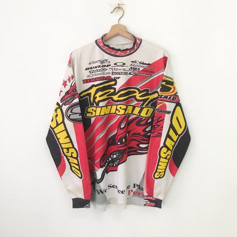 Vintage Sinisalo Racing Motocross Overprinted Sinisalo Multicolor Long Sleeve Tshirt Large Sinisalo Racing Motocross Dirt Bike Sports Size L by MyFinalSpace on Etsy Motocross Jersey, Fedex Express, 8 Days, Sport Bikes, Dirt Bike, Motocross, 3 Weeks, Tracking Number, Favorite Outfit