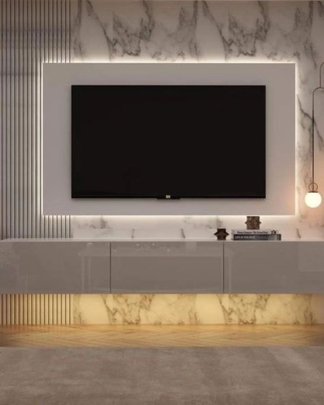 Tv Unit Design | Interior Design Ideas ✨️ . . . . . . #trendingpost #explorepage✨ #lightingdecor #explorepost #tvwalldesign #tvunit #interiors #livingroomdesign #trendingdesign #tvunitdesign #sethiglassplywood #homedecor #tvunitdesign #interiordecor #interiordesign #luxurylifestyle #tvcabinetdesign #adventuretravel #healthylifestyletips #makeupbyme #hairstyleideas #actorslifestyle Mounted Entertainment Center, Wall Mount Entertainment Center, Entertainment Center With Storage, Tv Storage Unit, Tv Stand With Drawers, Wall Unit Designs, Modern Tv Wall Units, Bedroom Color Combination, Tv Stand Designs