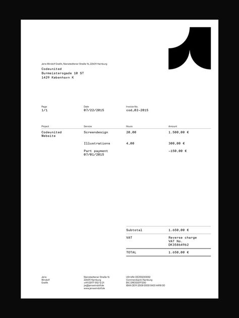 Letterhead Layout, Invoice Layout, Cv Inspiration, Document Design, Invoice Design, Graphisches Design, 타이포그래피 포스터 디자인, Documents Design, Letterhead Design