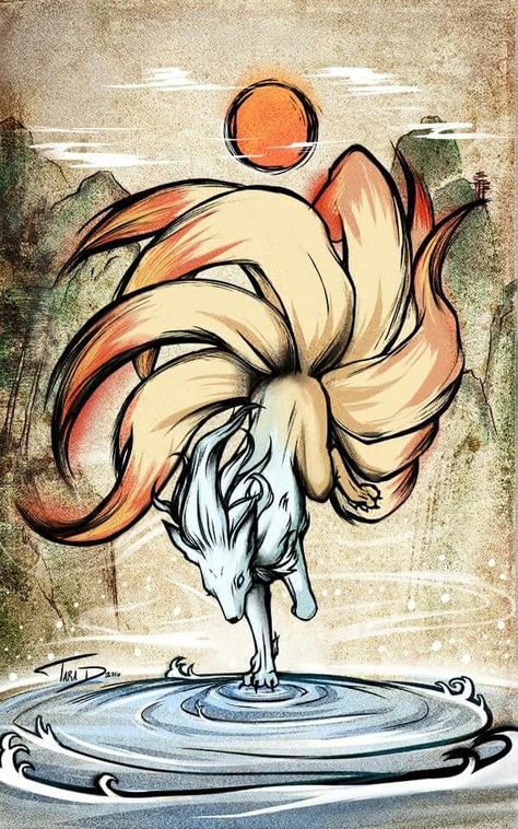 Aw man, this art style reminds me of Okami! It's so beautiful! Ninetales Pokemon, 귀여운 음식 그림, Art Fox, Men Tattoos, Pokemon Tattoo, Japon Illustration, Pokemon Drawings, Art Japonais, Mythical Creatures Art