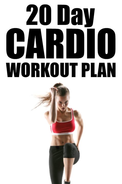 20 Days worth of cardio workouts - all full workouts that you can do at home! Cardio Workout At Home No Equipment, Cardio No Equipment At Home, Non Impact Cardio, No Equipment Cardio, No Impact Cardio, Cardio Workout Plan, Cardio Workout At Home, Cardio Training, At Home Workout Plan