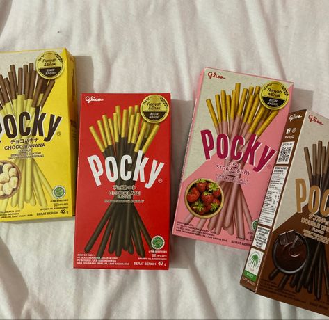 Japanese Sweets Aesthetic, Pocky Aesthetic, Smeg Mini Fridge, Chibi Spider, Han Lue, Sweets Aesthetic, Pocky Sticks, Snack Cart, Aesthetic Japanese