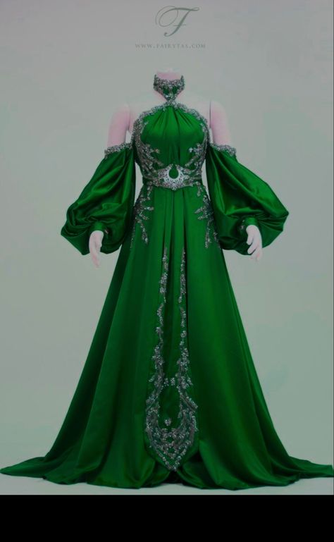 Green Dresses Royal, Green Midevil Gown, Emerald Green And Silver Dress, Loki Wedding Dress, Loki Dress Prom, Asgardian Dress Green, Emerald Green And Black Wedding Dress, Green Warrior Outfit, Dark Green Fantasy Dress