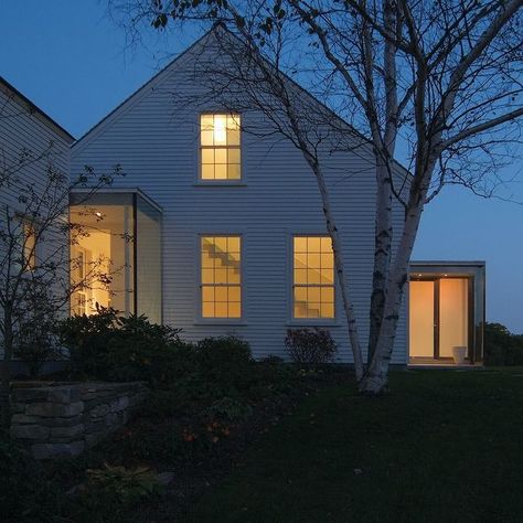 Landscape At Night, Structural Engineer, Cape Cod Style, Glass Walls, Liminal Space, Windows Exterior, Liminal Spaces, Portland Maine, Glass Boxes