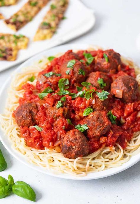 Black Bean Meatball Spaghetti Medical Medium Recipes, Black Bean Meatballs, Meatball Spaghetti, Bean Meatballs, Chickpea Tuna, Medium Recipe, Leafy Green Salads, Hearty Comfort Food, Anthony William