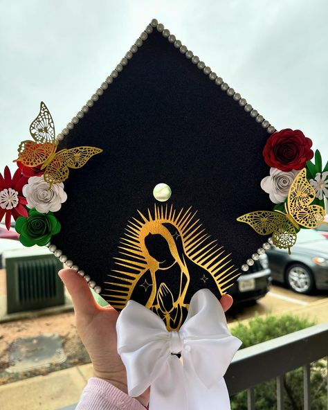 Graduation Topper with or without quote! 🎓 #smallbusiness #graduationtoppers #virgenmaria #virgenmary #2024 #graduation Virgen Graduation Cap, Catholic Graduation Cap, Caps Outfit, Graduation Topper, Graduation Cap Decoration Diy, Grad Cap Designs, Grad Caps, Cap Decoration, Graduation Cap Designs