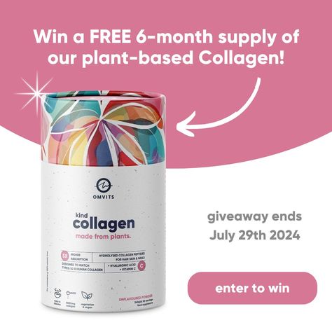 Enter our giveaway and be among the first to try the groundbreaking plant-based collagen powder from Omvits. Revitalise your skin, hair &amp; nails! Vegan Supplements, Collagen Powder, Skin Hair, Collagen Peptides, Hair Skin Nails, Hydrolyzed Collagen, Hair Nails, Book Binding, Hair Skin