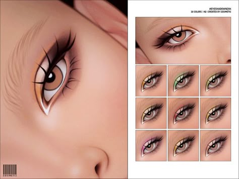 Cosimetics Sims 4 Cc, Sims4 Makeup, 4 Piercings, Sims 4 Makeup, Sims Design, Sims Aesthetic, Bold Smokey Eye, Cc Makeup, Sims 4 Decades Challenge