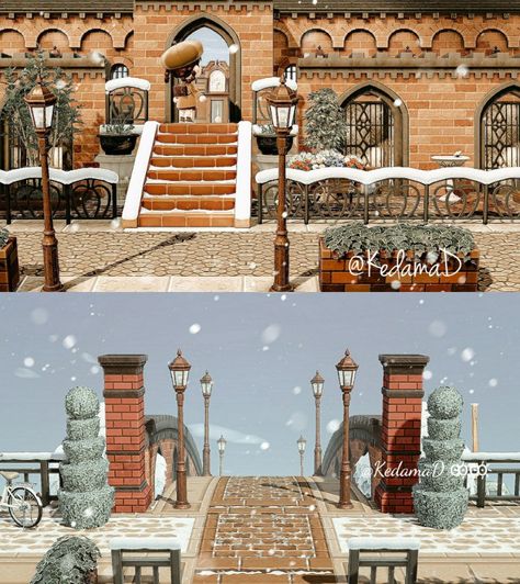 Acnh Castle Wall Codes, Acnh Castle Designs, Dark Maximalist, Acnh Winter, European Village, Animal Crossing Guide, Acnh Codes, Animal Crossing Wild World, Island Theme