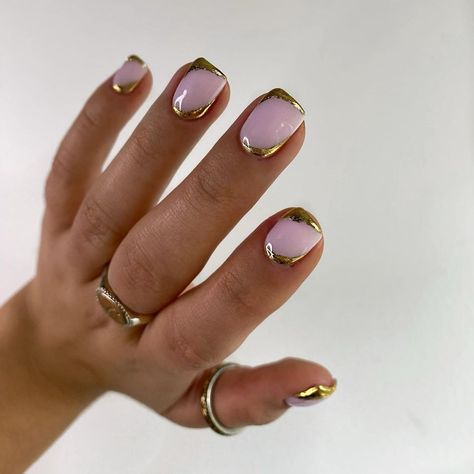 Gold Biab Nails, Biab Nails, Foil Nail Art, All Things, Foil Nails, Gold Nails, Gold Accents, Gold Foil, A Photo