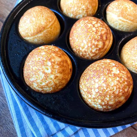 Gluten Free Aebleskiver Danish Pancake Balls, Aebleskiver Recipe, Pancake Balls, Danish Pancakes, Gooseberry Jam, Danish Dessert, Gluten Free Party Food, Gluten Free Party, Strawberry Rhubarb Jam