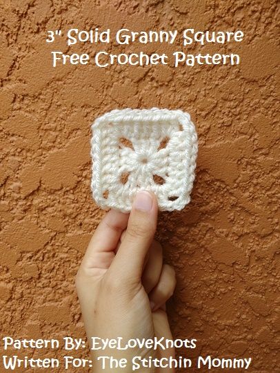 Crochet Granny Squares Patterns, Solid Granny Square, Knitting Patterns Free Blanket, Pixel Crochet, Crochet Square Patterns, Crochet Granny Squares, Granny Squares Pattern, Granny Square Crochet Pattern, Crochet Granny Square