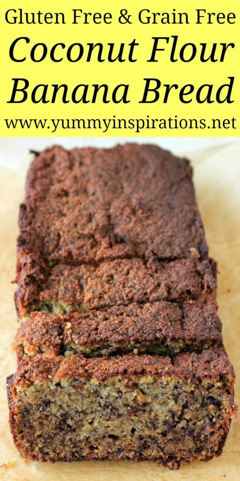 Banana Bread With Coconut Flour, Bread With Coconut Flour, Banana Bread With Coconut, Banana Bread Recipe Video, Banana Bread Healthy Easy, Recipes Using Coconut Flour, Coconut Flour Banana Bread, Coconut Flour Bread, Grain Free Bread