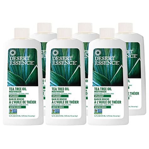 Desert Essence Tea Tree Oil Mouthwash, Spearmint, 16.0 fl. oz - Pack of 6 - Alcohol Free, Sugar Free, Gluten Free, Vegan, Cruelty Free, Non-GMO - Oral Care with Aloe, Vitamin C Check more at https://hibukvita.com/shop/oral-care-products/mouthwash/desert-essence-tea-tree-oil-mouthwash-spearmint-16-0-fl-oz-pack-of-6-alcohol-free-sugar-free-gluten-free-vegan-cruelty-free-non-gmo-oral-care-with-aloe-vitamin-c/ Mouthwash, Tree Oil, Tea Tree Oil, Alcohol Free, Oral Care, Tea Tree, Vitamin C, Sugar Free, Care Products