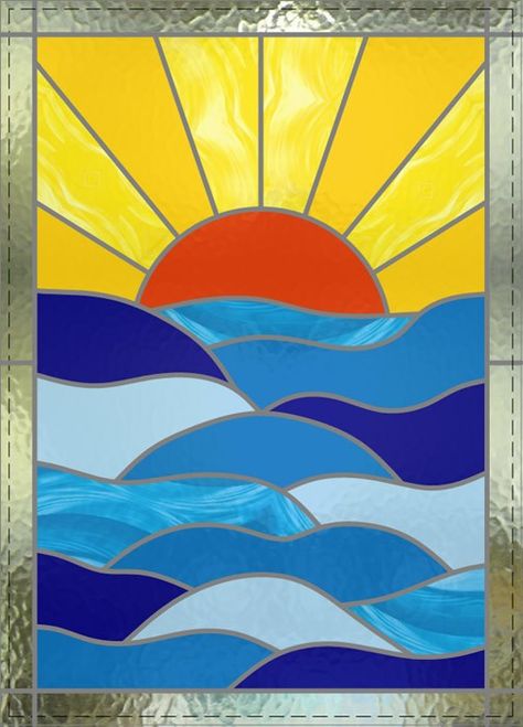 Glass Art Ideas, Glass Painting Patterns, Soyut Sanat Tabloları, Canvas Painting Designs, Ocean Scenes, Stained Glass Crafts, Small Canvas Art, Art Drawings For Kids, Ideas Creative